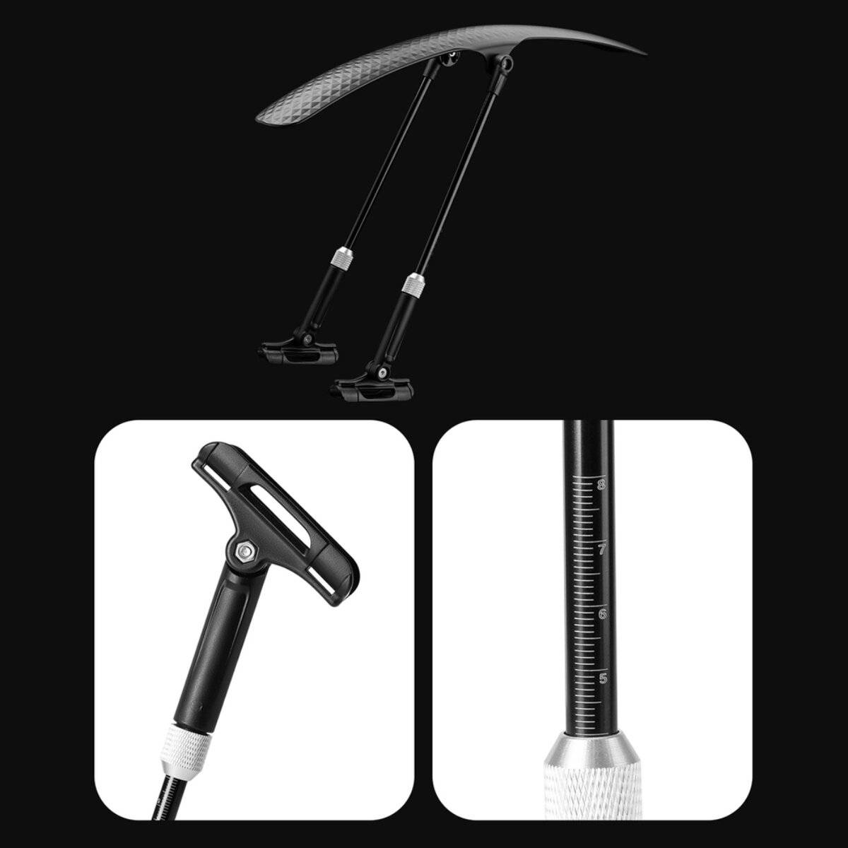 Parafango universale per bicicletta Wozinsky WBR-01, regolabile, 28 x 32 cm, nero-2