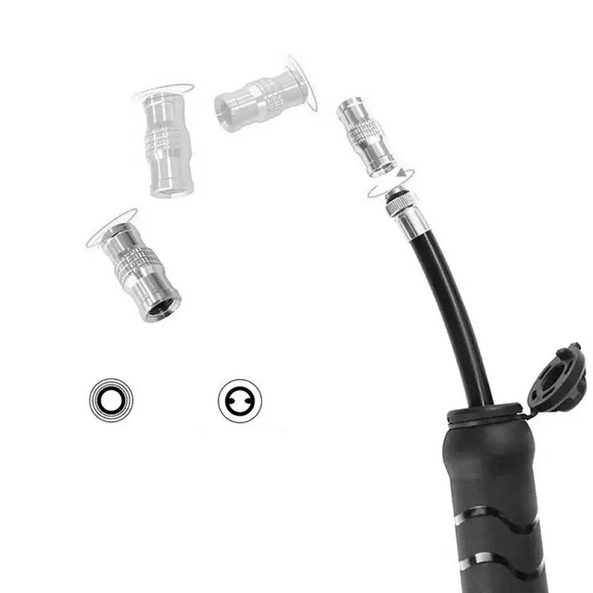 Mini pompa manuale Rockbros per biciclette 100 PSI con tubo per valvole Presta e Schrader-4