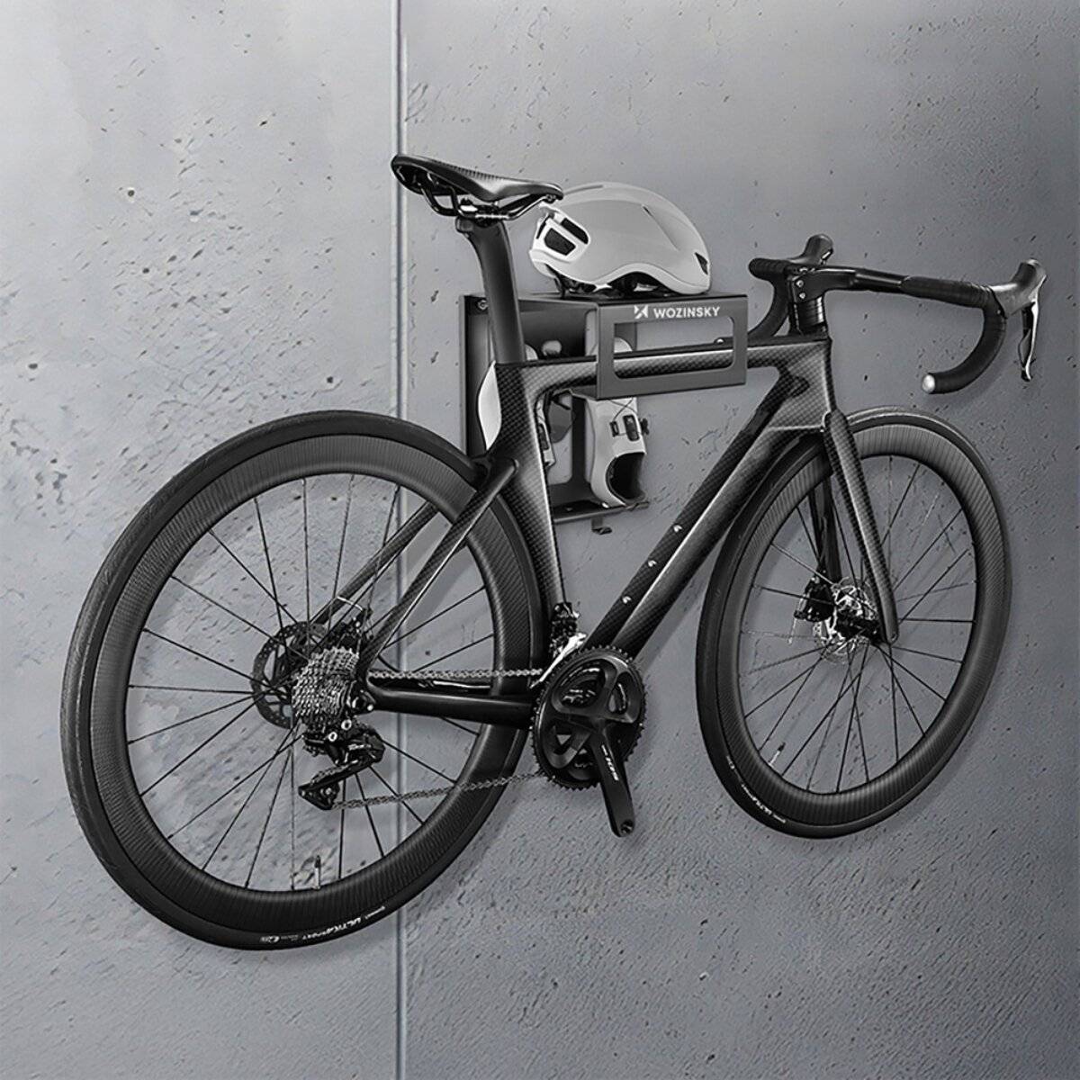 Supporto per bicicletta da parete Wozinsky WSW-01S con ganci per accessori, 25 kg, acciaio, nero-3