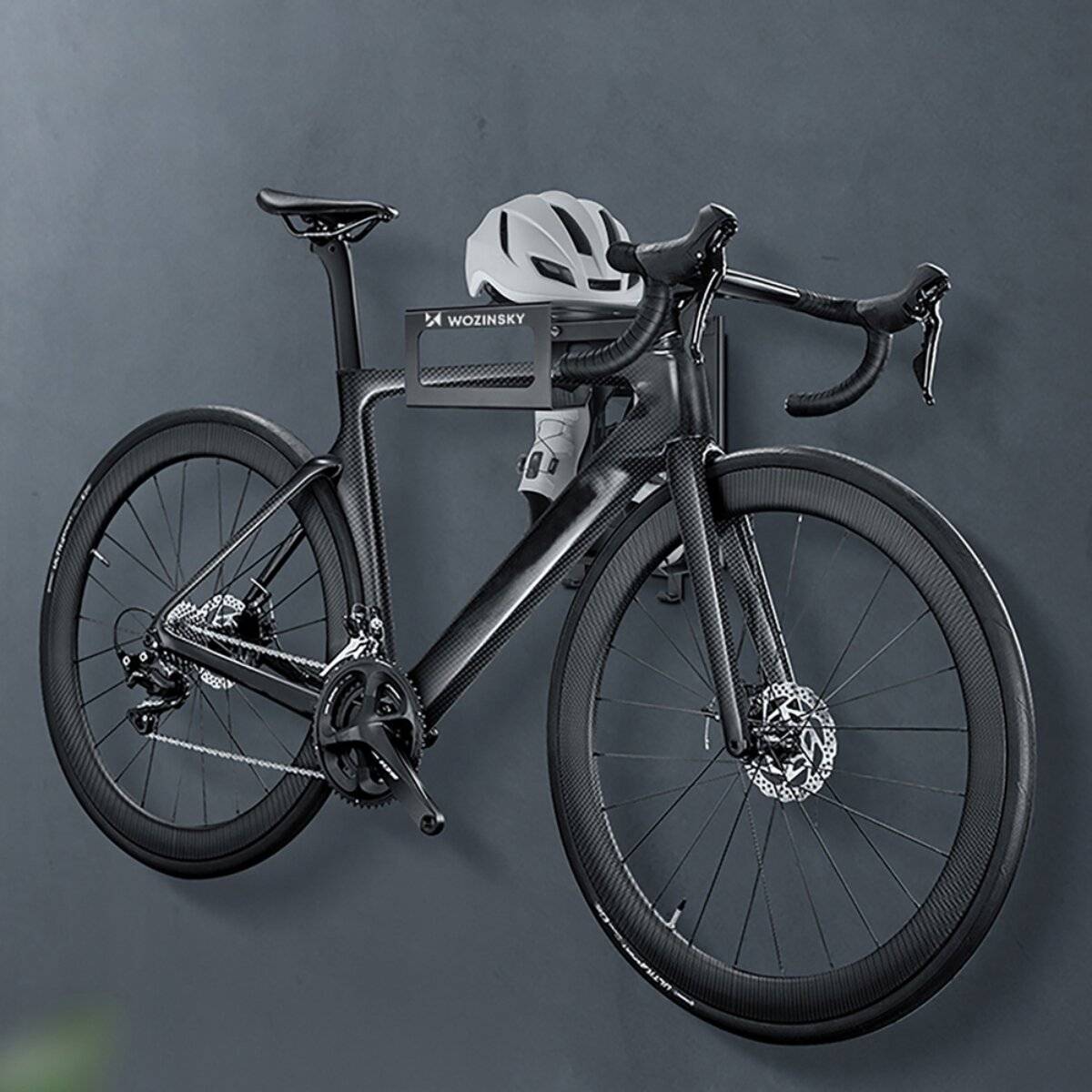 Supporto per bicicletta da parete Wozinsky WSW-01S con ganci per accessori, 25 kg, acciaio, nero-4