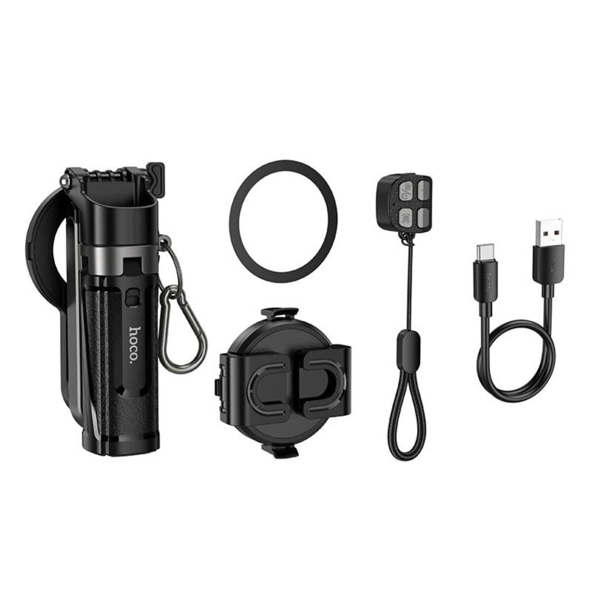 Hoco K27 PRO Treppiede per cellulare Live Stand magnetico universale con telecomando Bluetooth nero-3