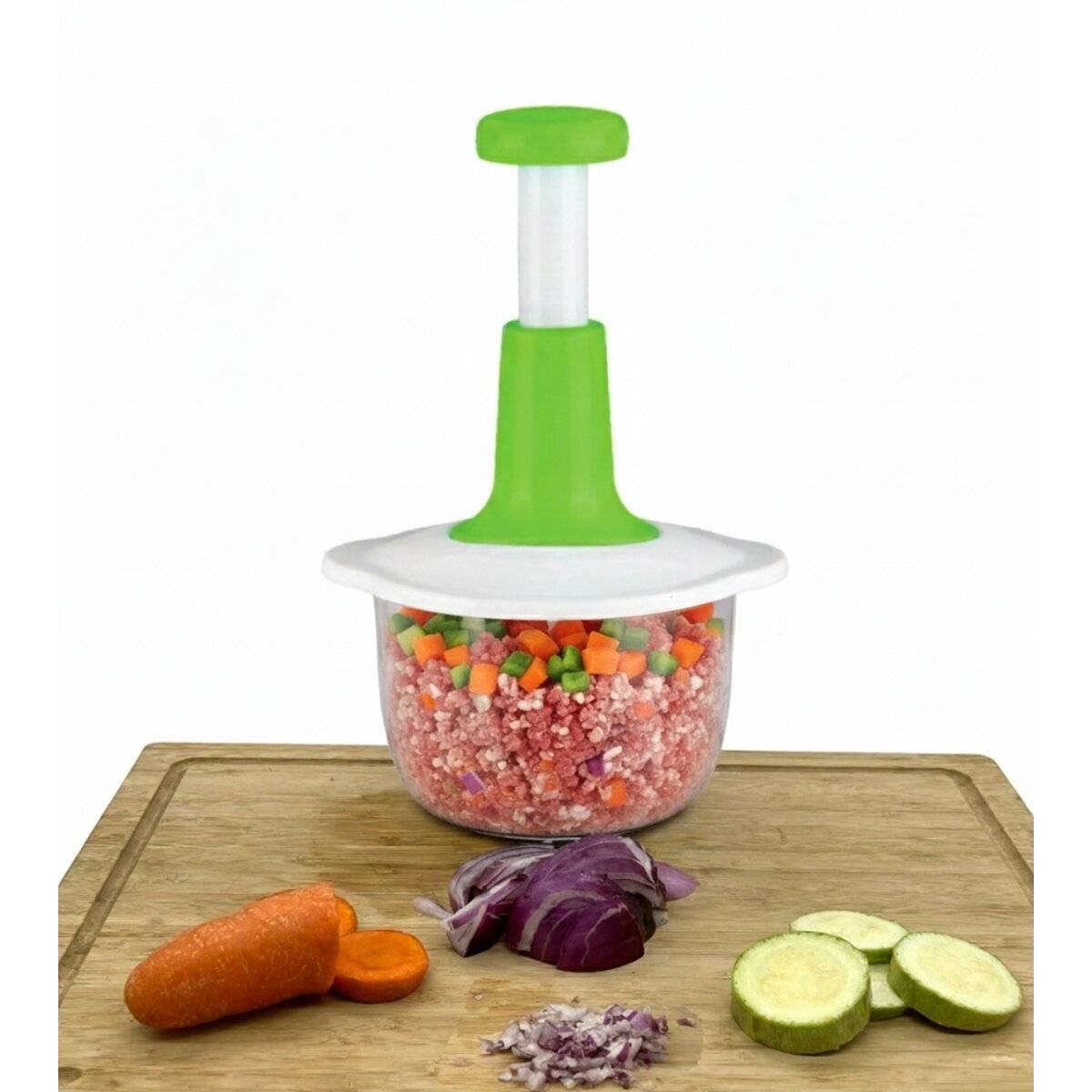 Multi-Cutter e tritatutto manuale - 1000 ml, bianco-verde-1