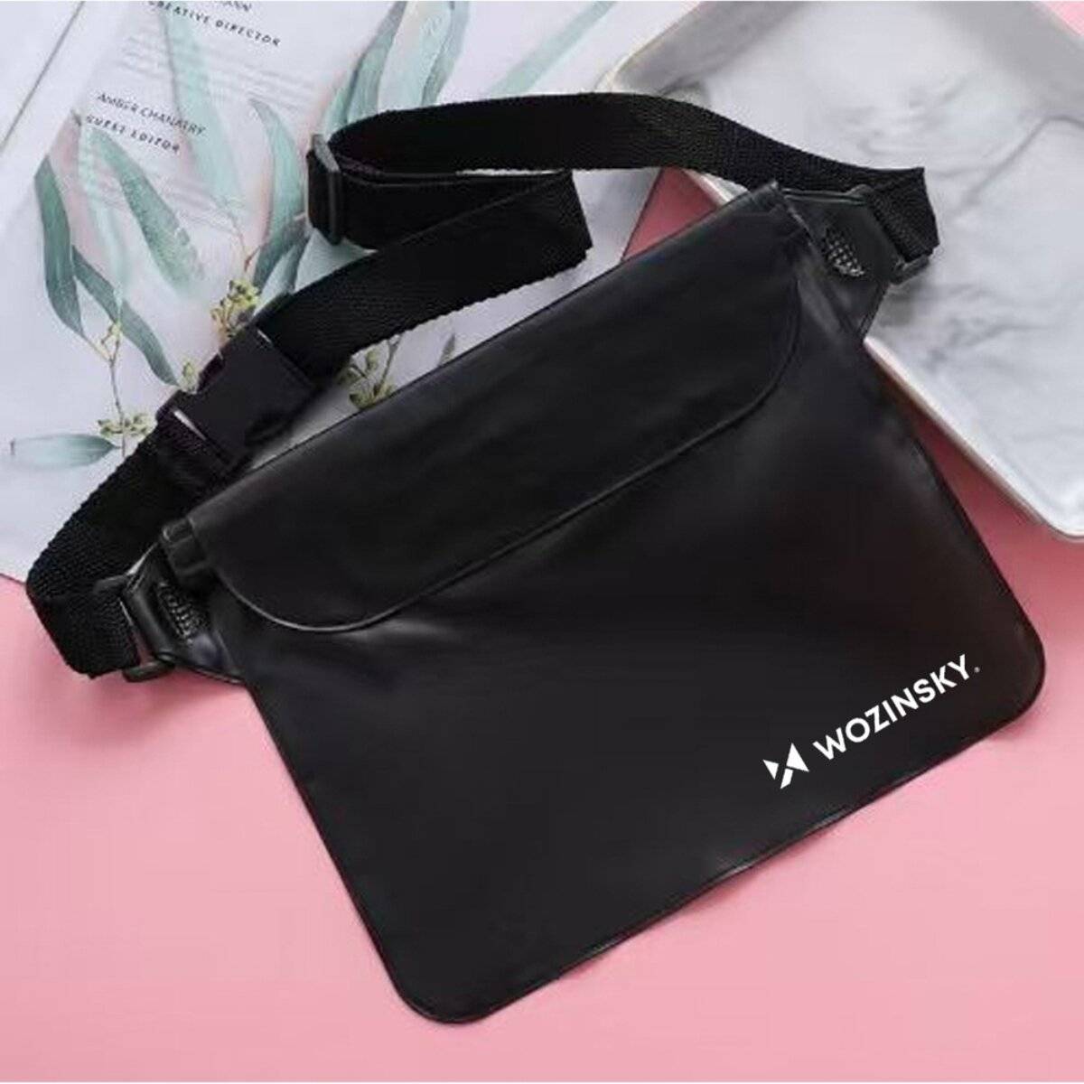 Wozinsky WWS-01 Marsupio impermeabile Marsupio 0,3 mm PVC PP Cinturino 22 x 15 cm Nero-3
