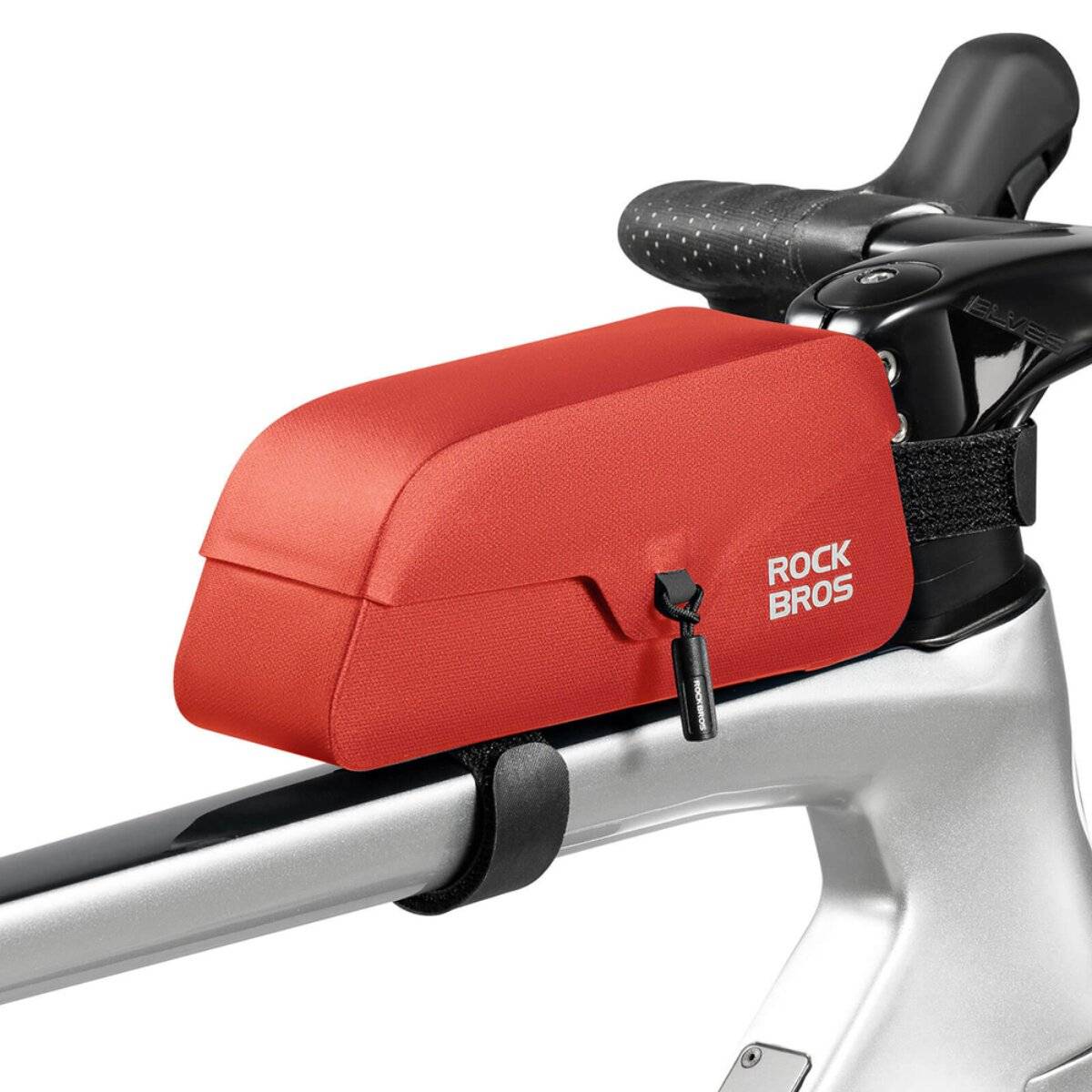 Borsa impermeabile da telaio per bicicletta Rockbros da 0,9 l con chiusura magnetica, rossa-2