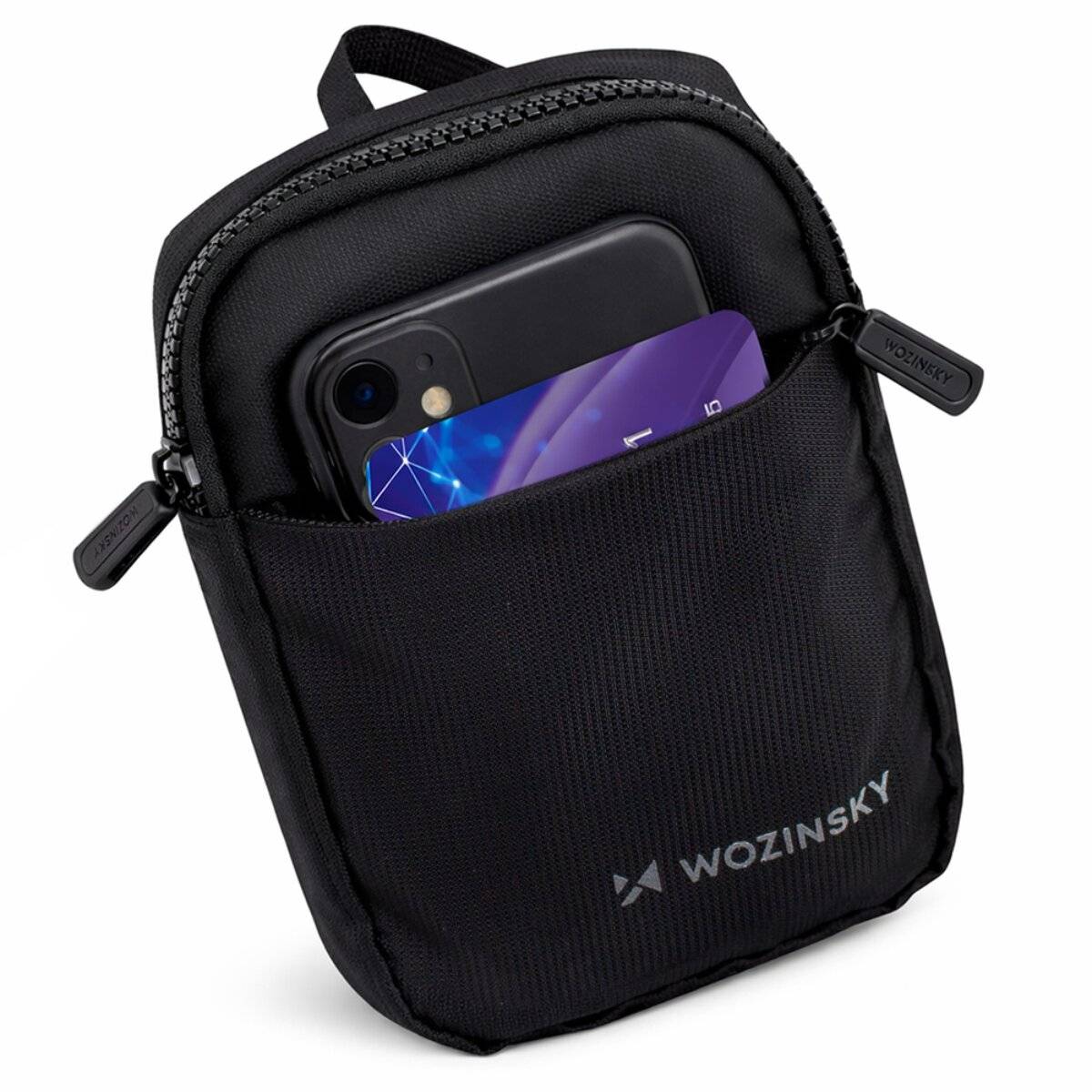 Borsa a tracolla Wozinsky Mini impermeabile con 2 scomparti per cellulare e accessori-3