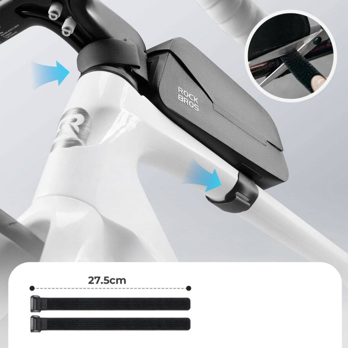 Borsa impermeabile da telaio per bicicletta Rockbros da 0,9 l con chiusura magnetica nera-4