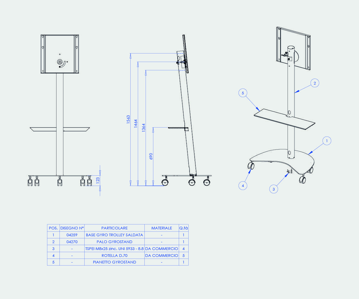 Gyro Trolley per Samsung Flip 2 55-65-2
