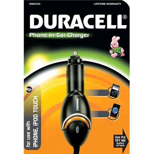 DURACELL CARICABATTERIA DA AUTO PER IPHONE 4 4S IPOD DMDC03-0