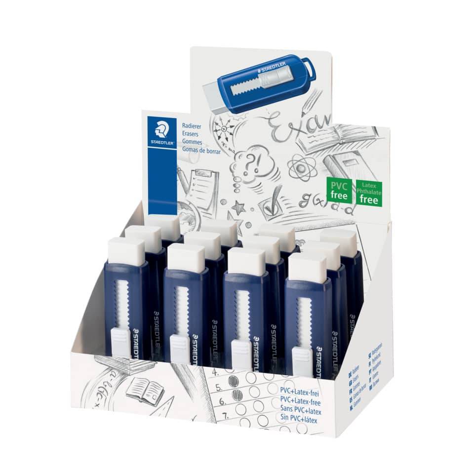 Staedtler 525 PS gomma per cancellare Blu Bianco 12 pz (Viskelder PVC frit m/skub funktion bl)-3