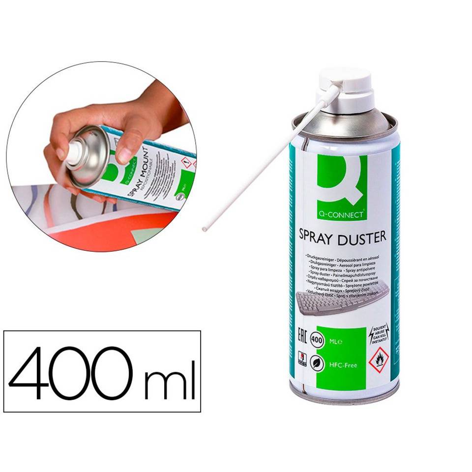 Bomboletta di aria compressa Q-Connect utilizzabile in verticale priva di HFC 400 ml - KF04499-3