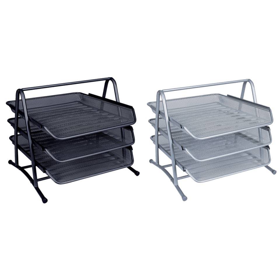Set 3 Vaschette portadocumenti Q-Connect 27,8x27,5x35 cm silver KF00822-2