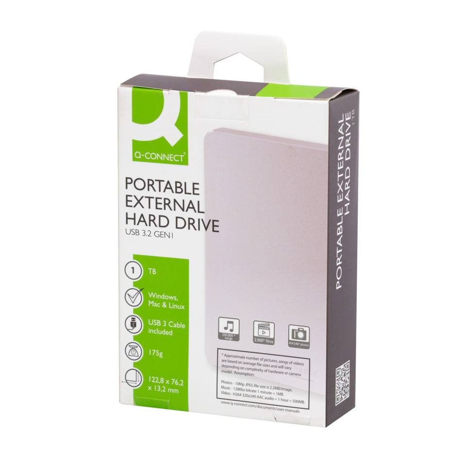 Hard disk esterno USB 3,0 Q-Connect 1TB KF18083-3