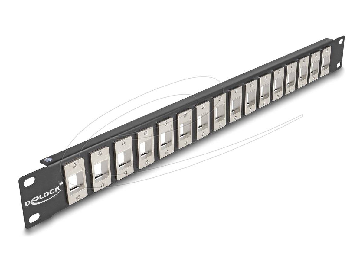 Delock 19? Keystone Patchpanel 16 Port 1 HE schwarz (66758)-0