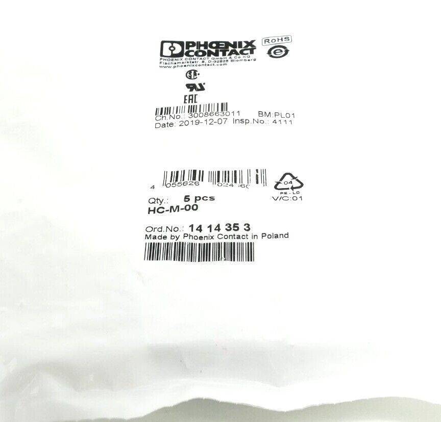 5x Phoenix Contact Blindmodul 14 14 35 3 | HC-M-00 | 1414353-0