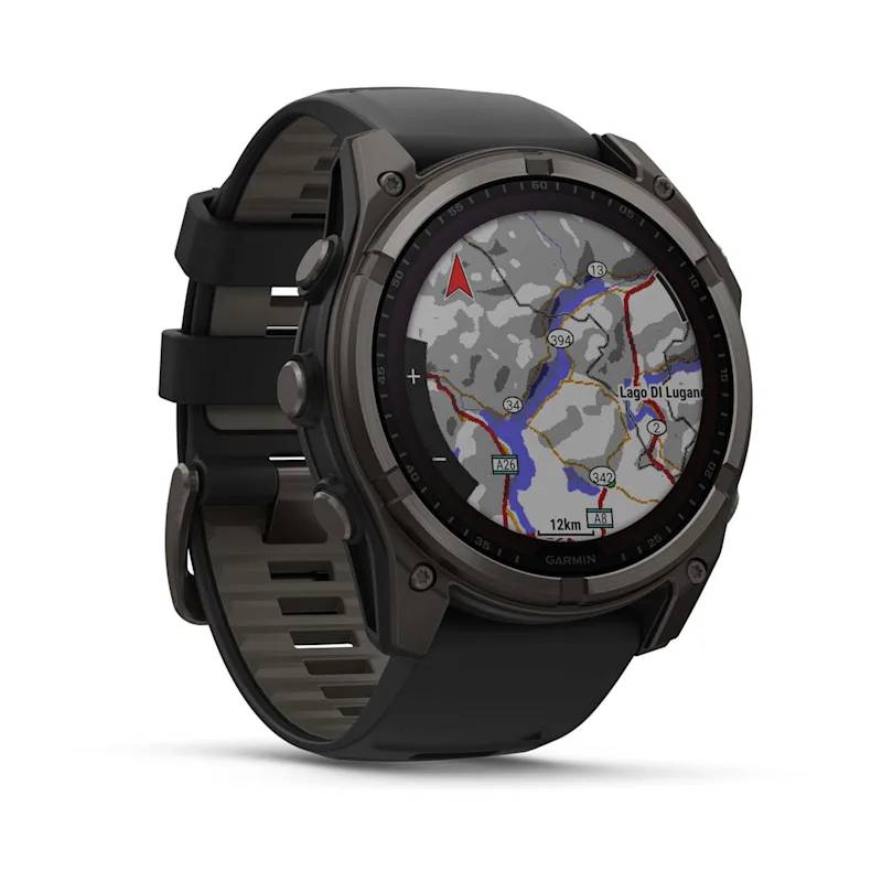 Garmin Fenix 8, 51mm, Sapphire Solar, Carbon Gray Dlc Titanium Con Cinturino Black-1