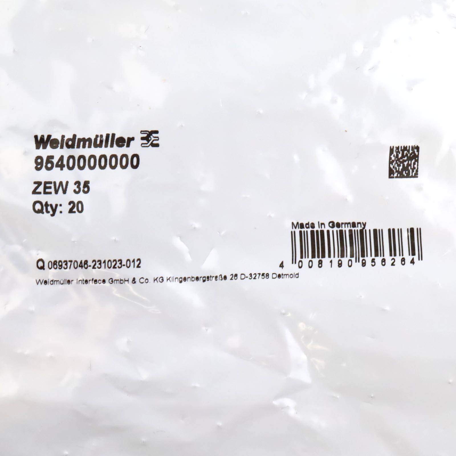 Weidmüller - 9540000000 - 9540000000 ZEW 35 Z-series, End bracket-1