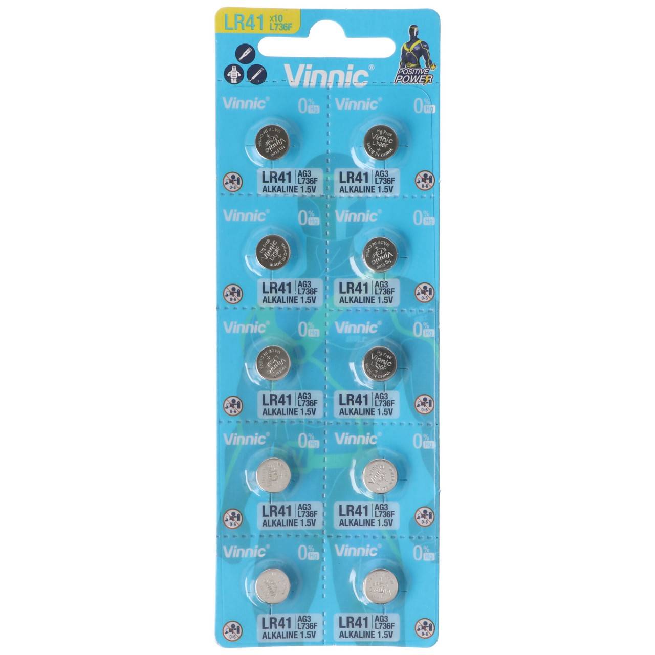 Batteria alcalina da 10 pezzi AG3, batteria alcalina LR41 L736F, AG3, L736 F, G3, G3A, SR41-0