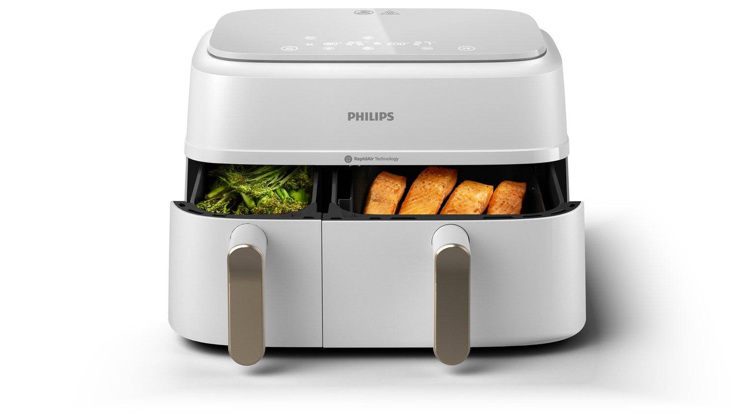 Philips NA353/10 FRIGGITRICE AD ARIA DUAL BASKET 9L 1.5KG CON DOPPIO CESTELLO WHITE-3