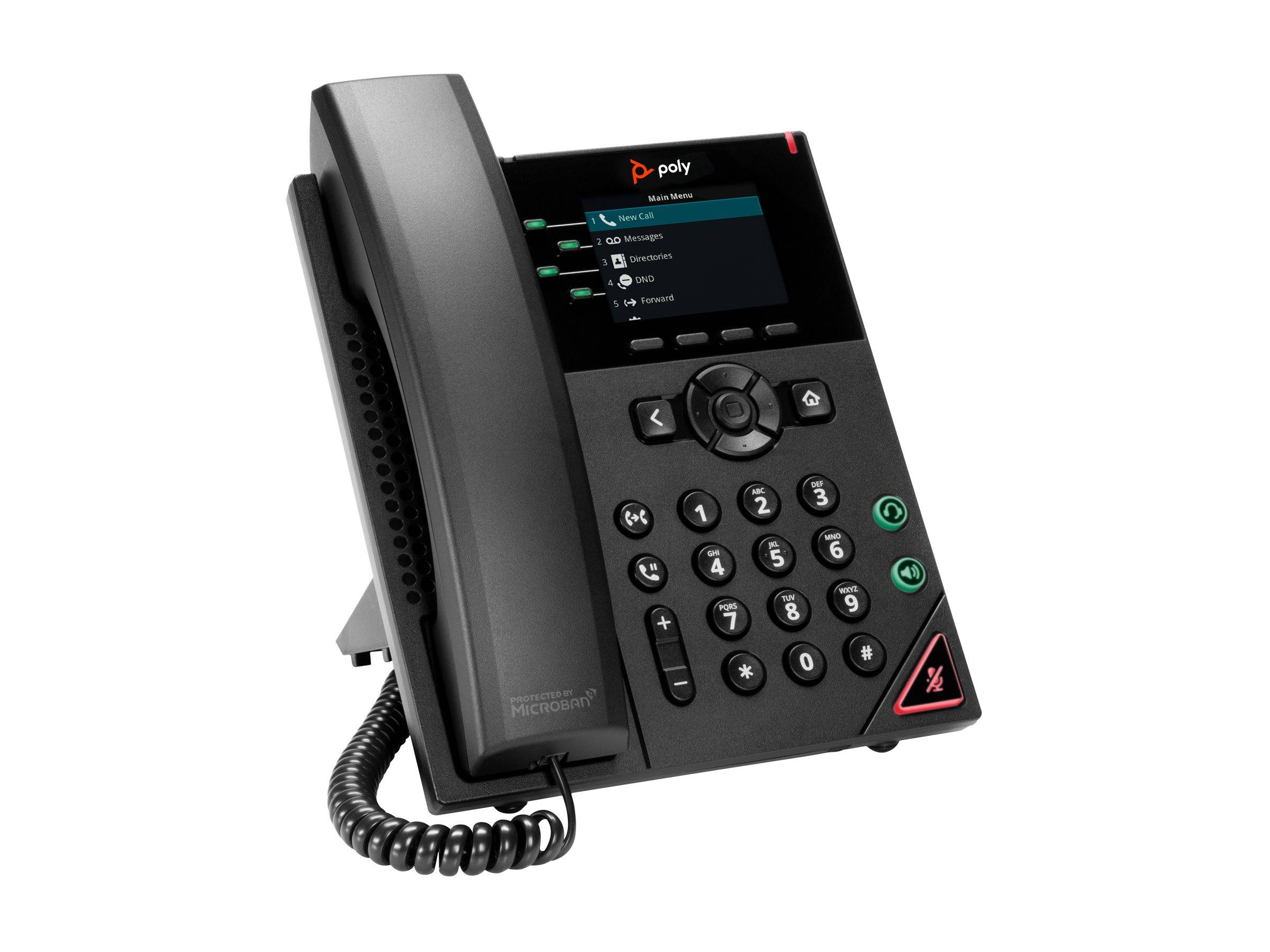 HP VVX 250 - IP-Telefon - Schwarz - Kabelgebundenes Mobilteil - 4 Zeilen - LED - 7,11 cm (2.8") (89B62AA)-2