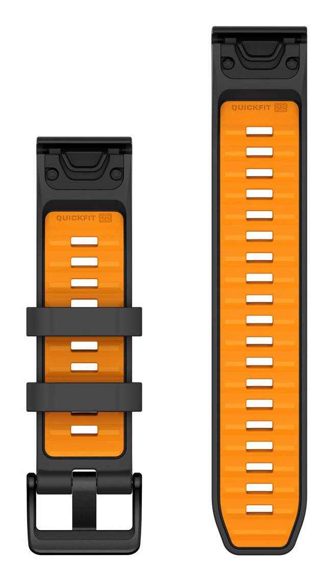 Garmin QuickFit-Armband 22 mm Silikon Graphit/Spark Orange (010-13392-05)-2