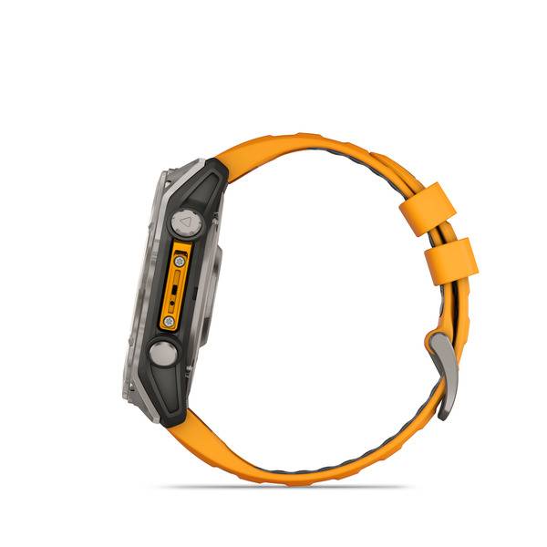 Garmin Fenix 8, 51mm, Sapphire Amoled, Titanium Con Cinturino Spark Orange-2