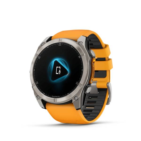 Garmin Fenix 8, 51mm, Sapphire Amoled, Titanium Con Cinturino Spark Orange-4