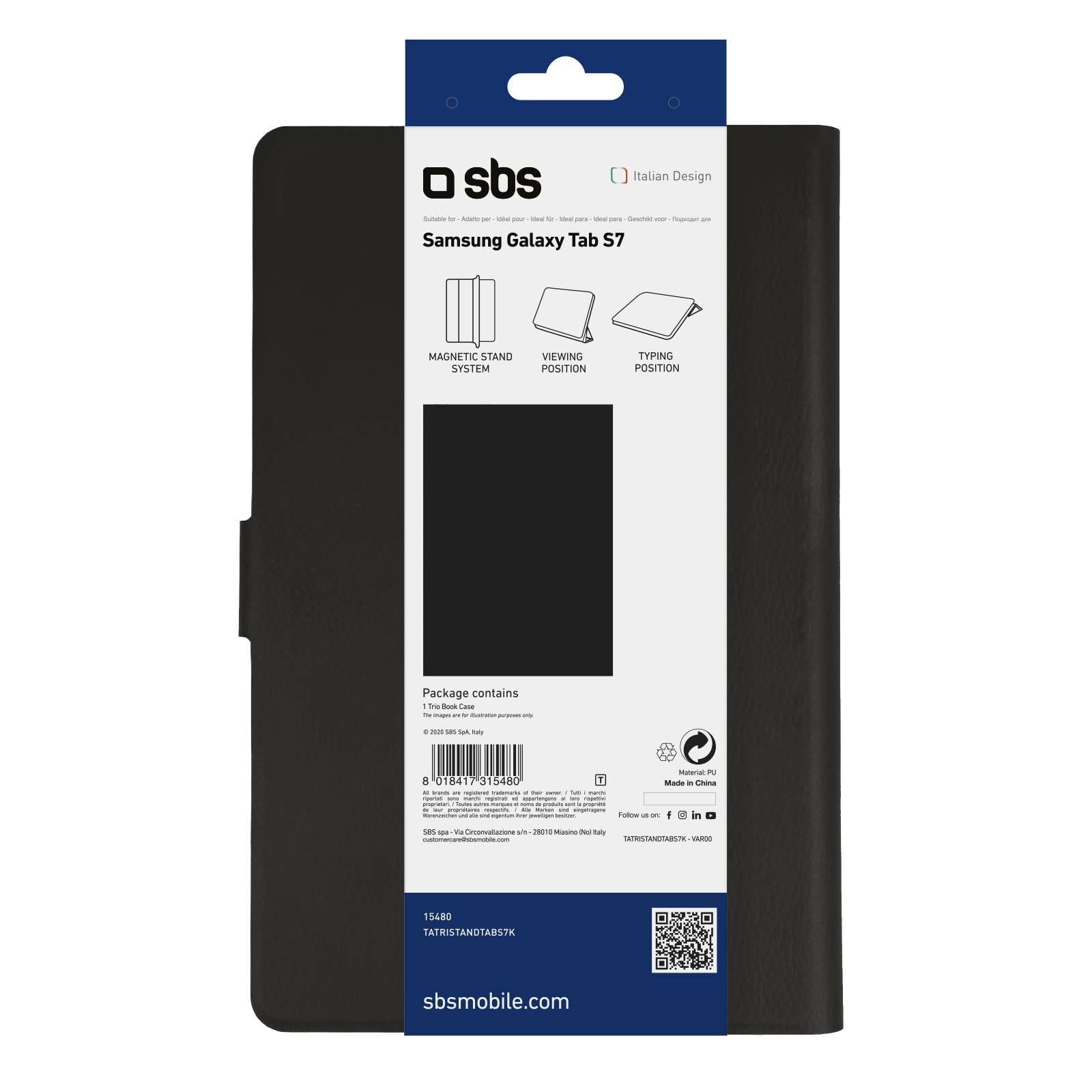 Custodia a libro Trio per Samsung Galaxy Tab S7-2