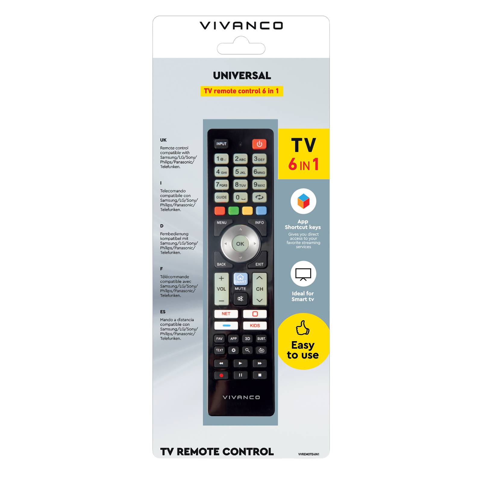 Telecomando per TV Samsung, LG, Sony, Philips, Panasonic-1