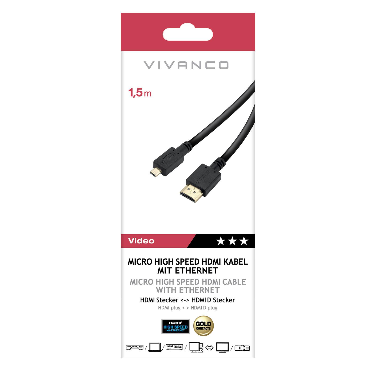 Cavo HDMI premium ad alta velocità con Ethernet, 1,5 m-1
