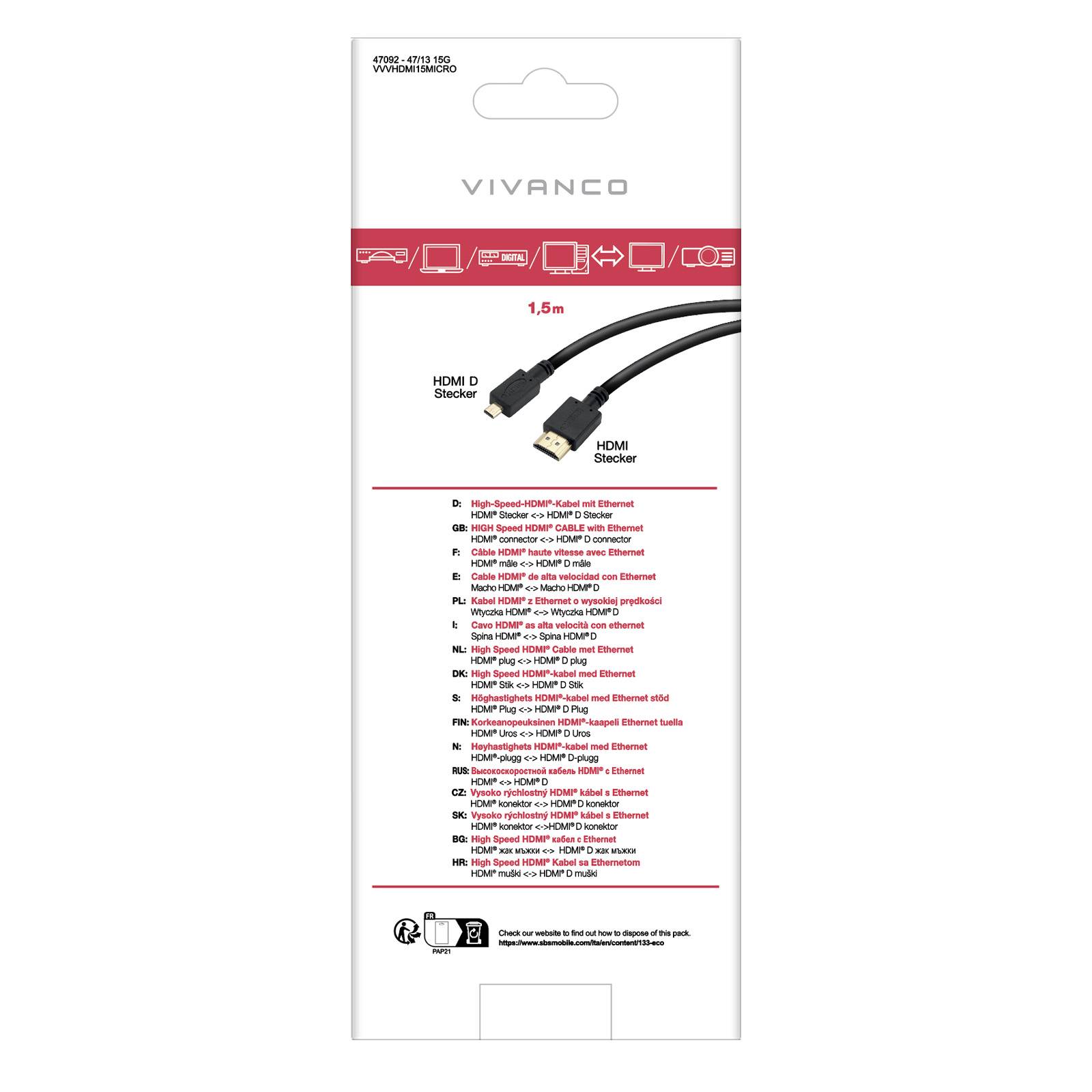 Cavo HDMI premium ad alta velocità con Ethernet, 1,5 m-2