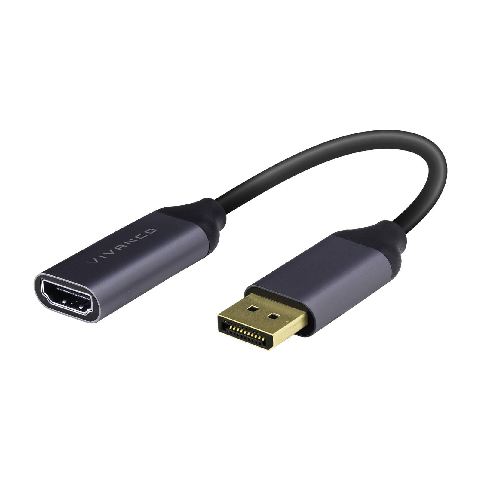 Adattatore DisplayPort/HDMI, M-F, 0,1m, grigio-0