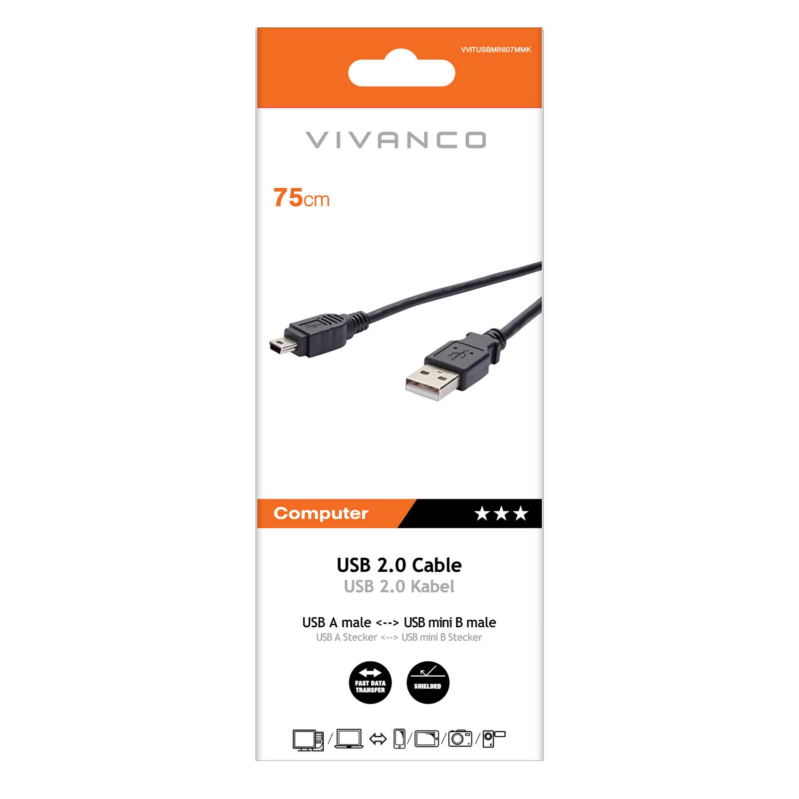 Cavo con USB Tipo A maschio e mini-USB maschio-1