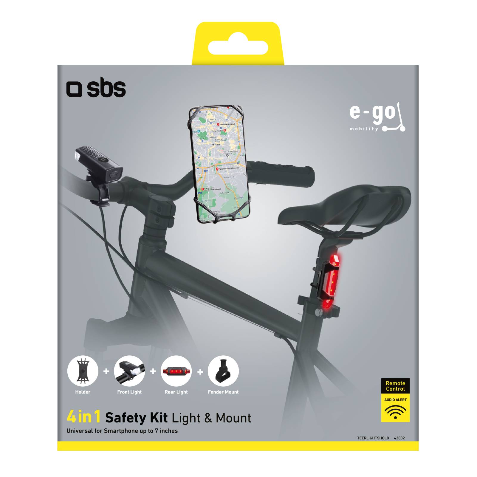 Kit luci e supporto per smartphone da manubrio-1