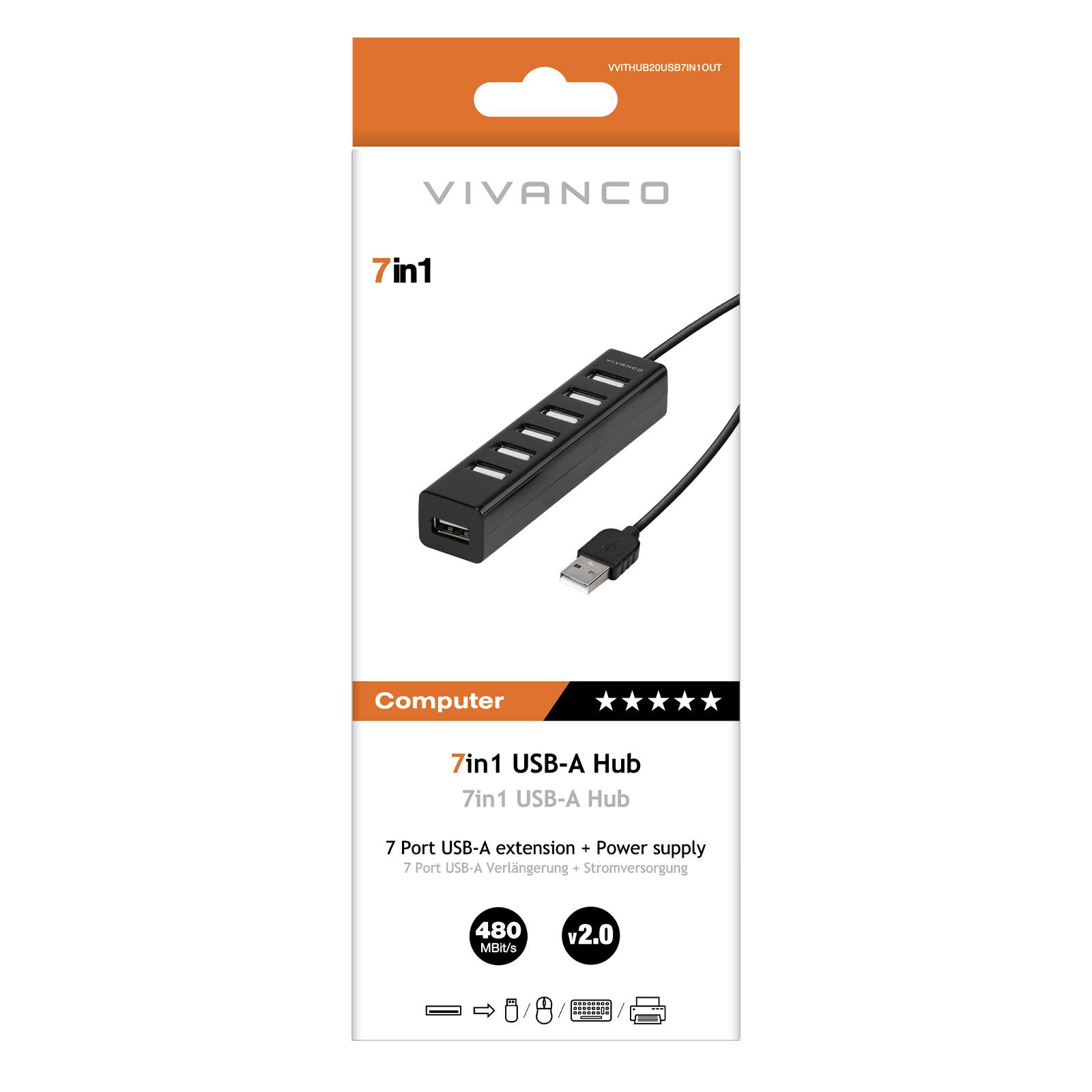 Hub multiporta USB 2.0 7 in 1-1