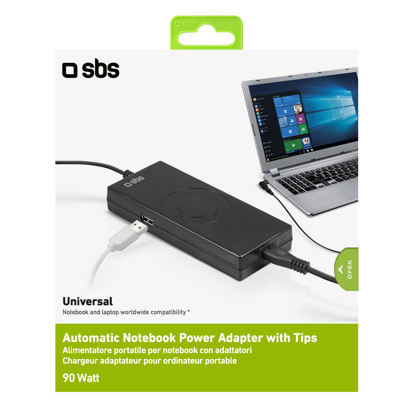 Alimentatore portatile per notebook da 90W con adattatori-1
