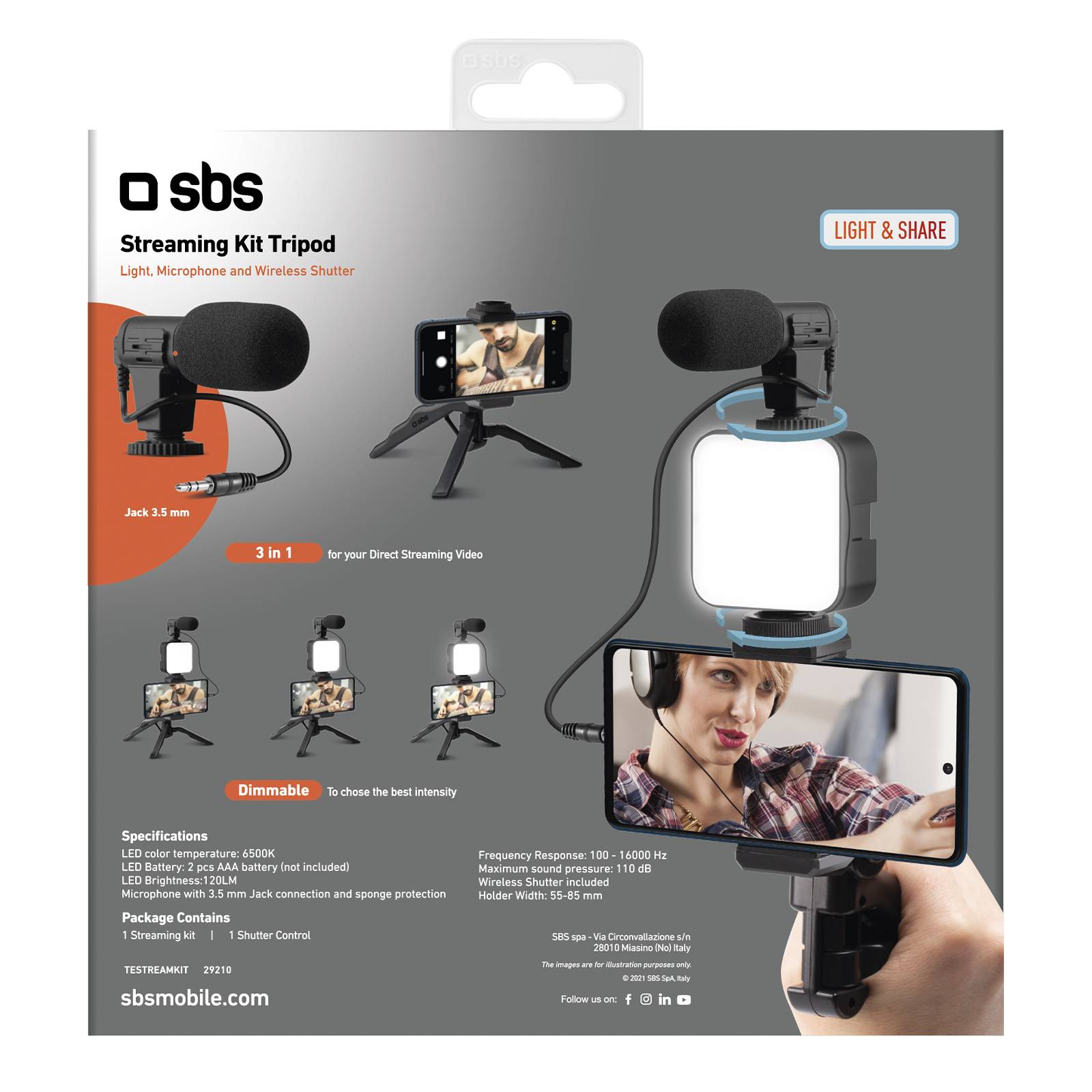 Kit Treppiede pocket con luce LED e microfono-2