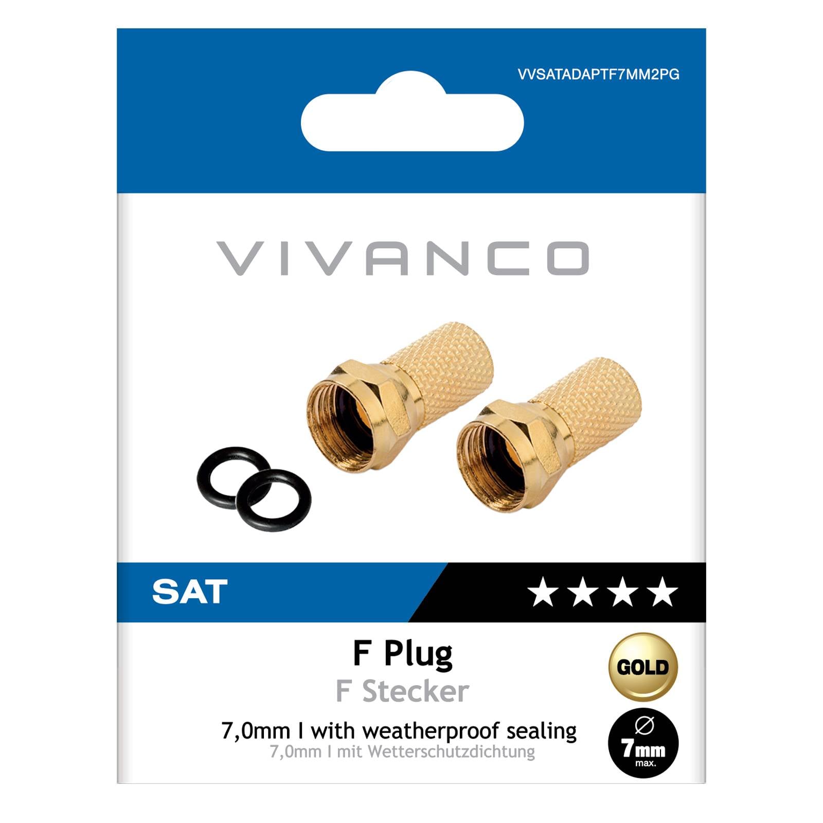 Connettore F placcato oro con guarnizione, 7,0 mm-1