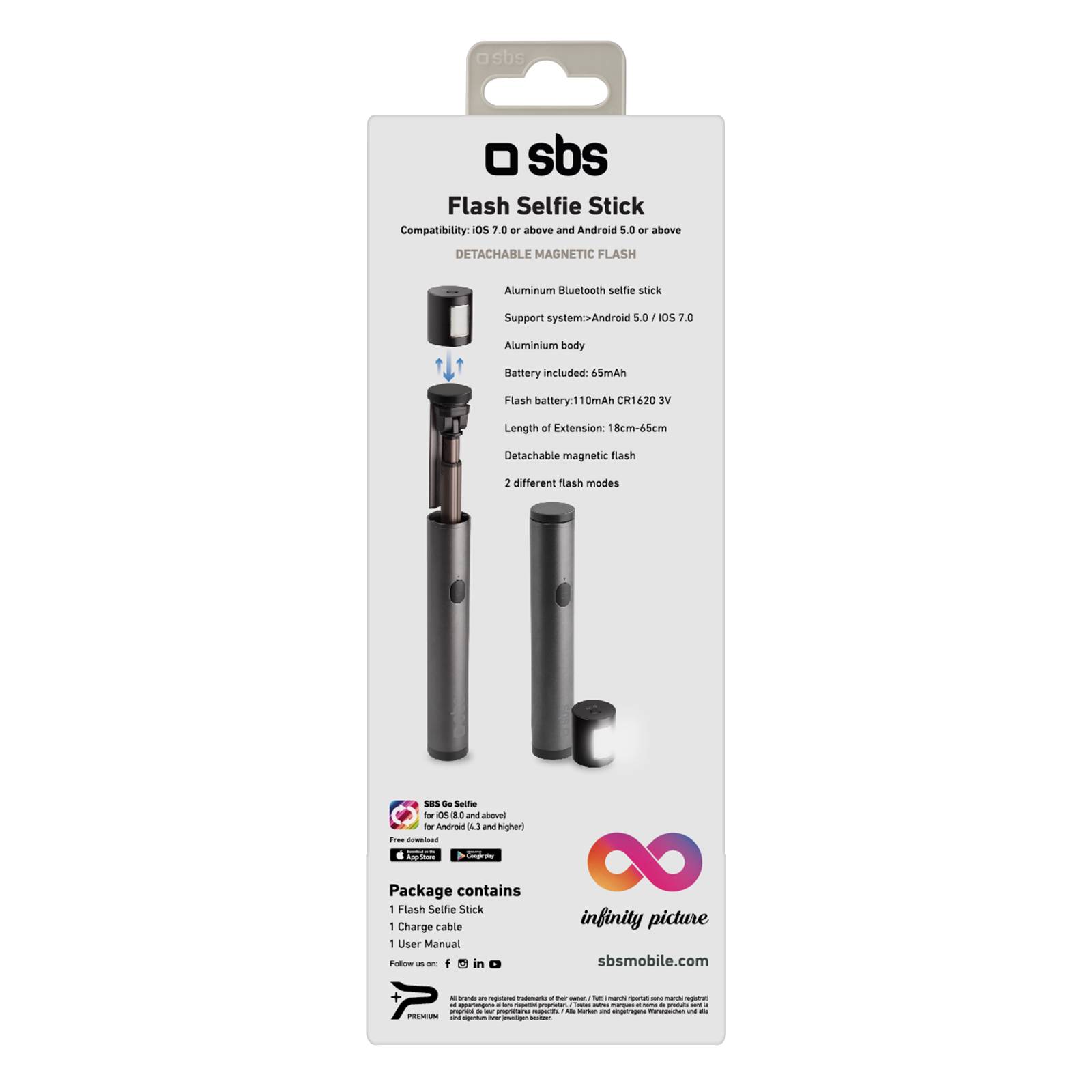 Selfie stick Wireless con flash magnetico-2
