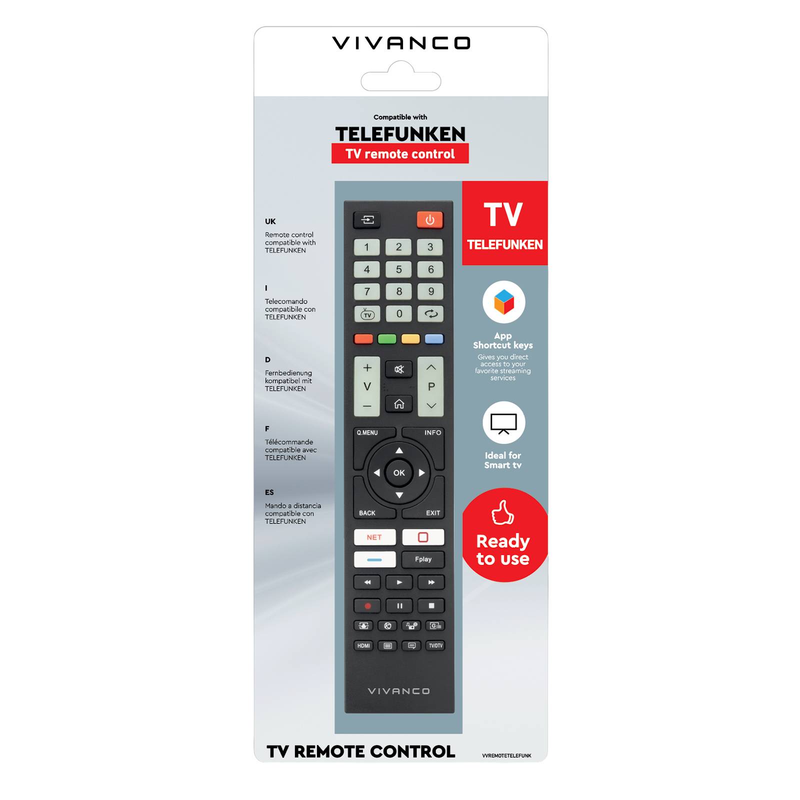 Telecomando per Telefunken e molti altri brand, pronto all'uso-1
