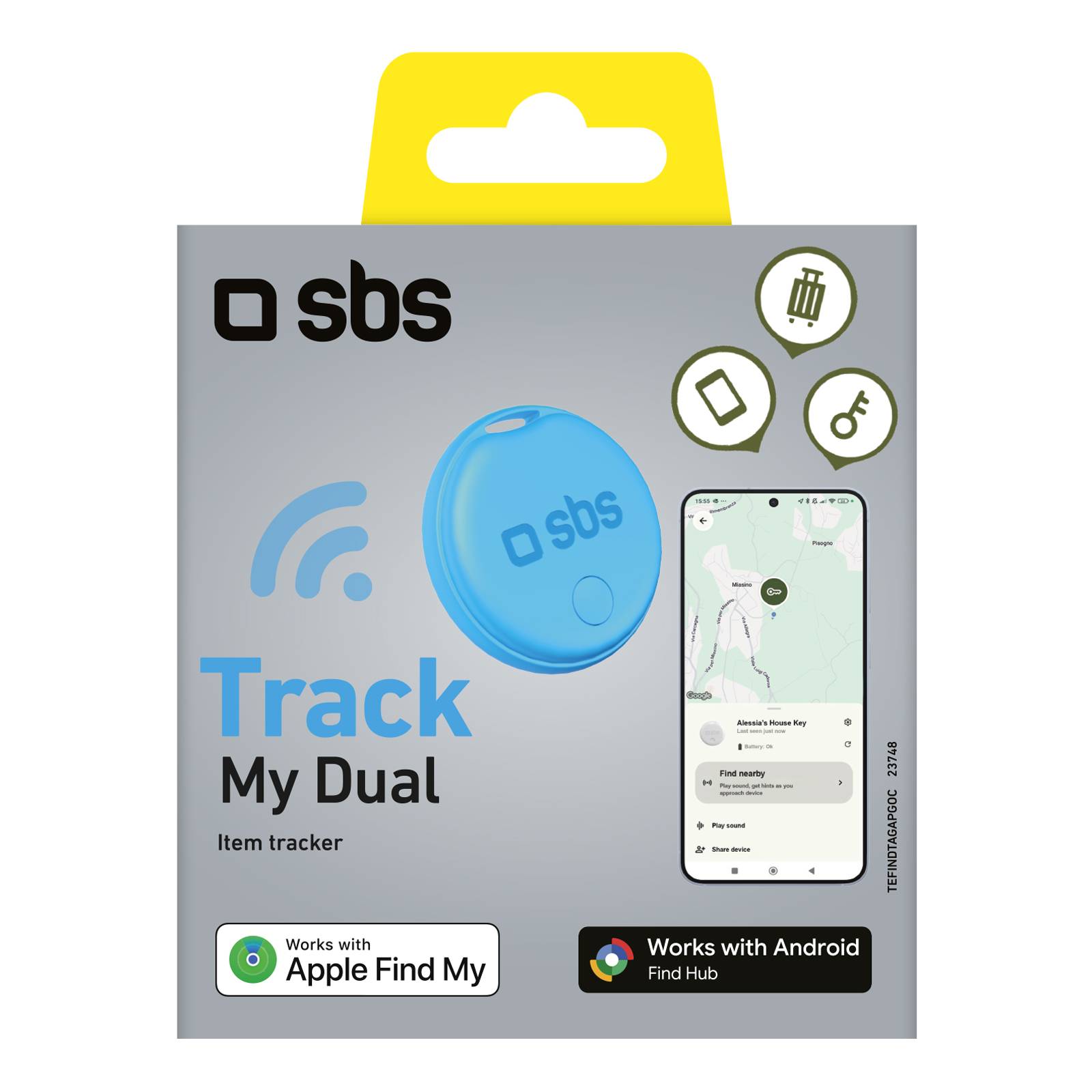 Track My Dual localizzatore compatibile con Apple Find My e Google Find Hub-1