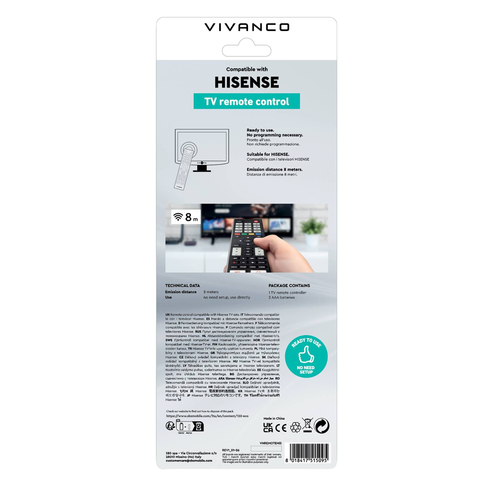 Telecomando per TV e Smart TV Hisense-2