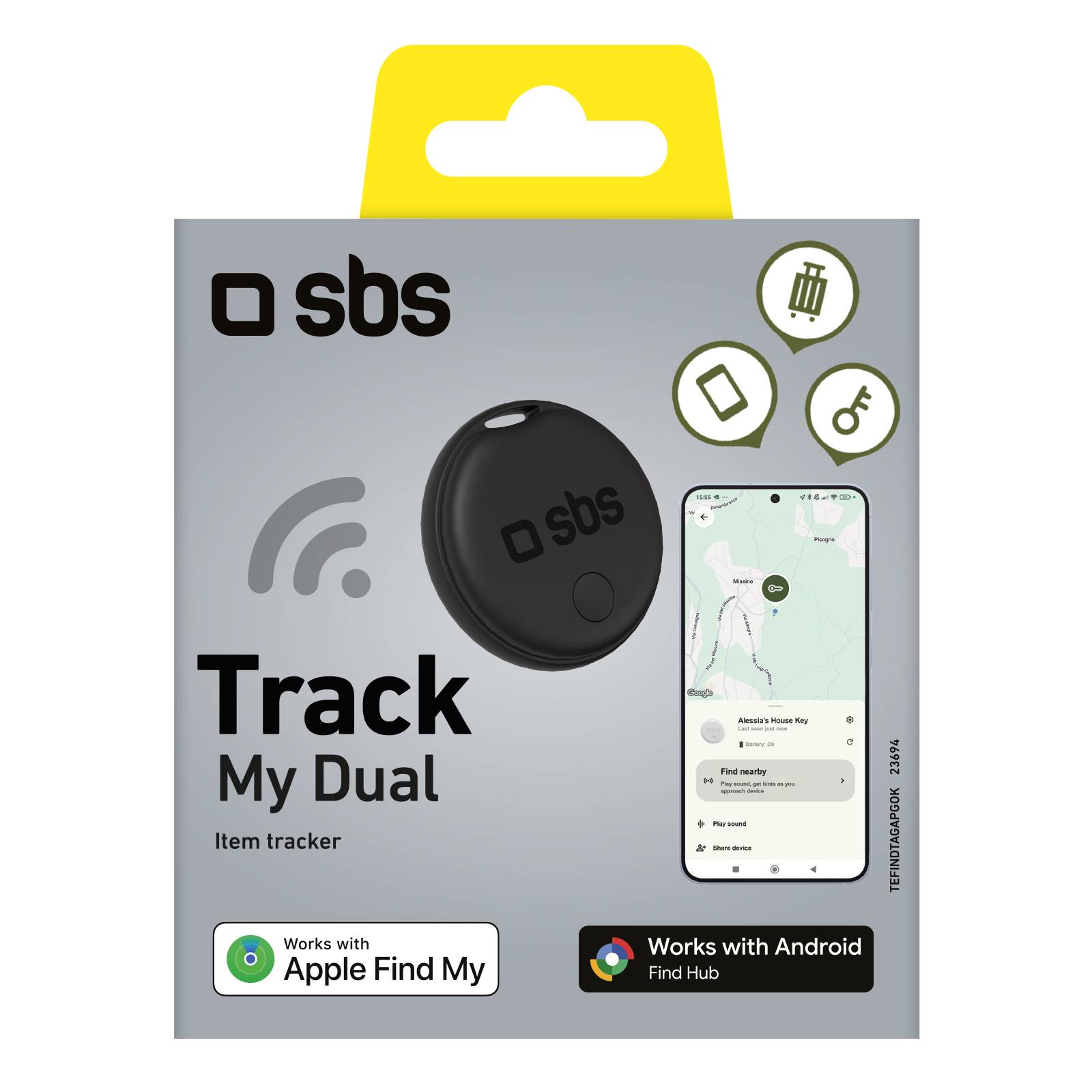 Track My Dual localizzatore compatibile con Apple Find My e Google Find Hub-1
