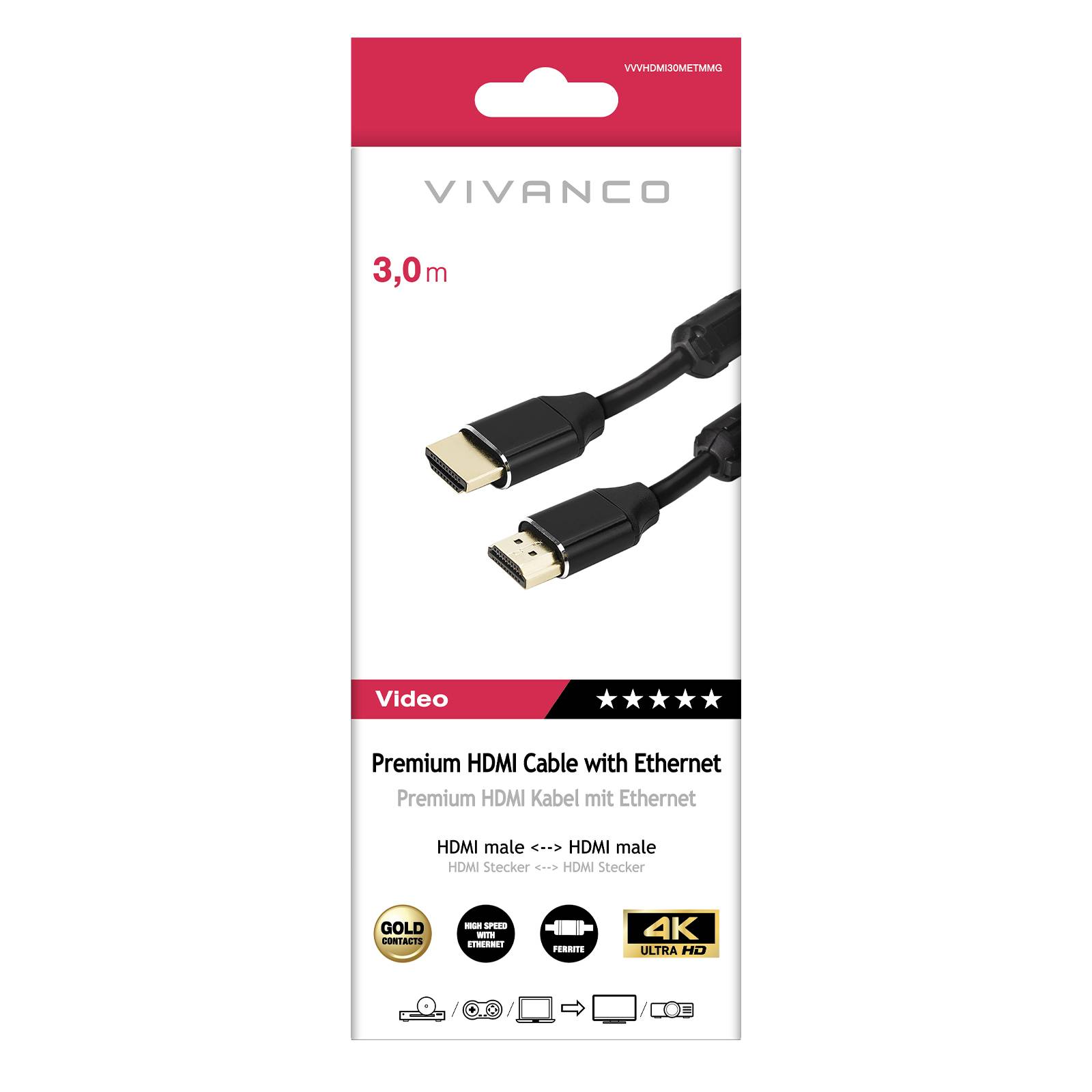 Cavo HDMI 2.0 placcato oro-1