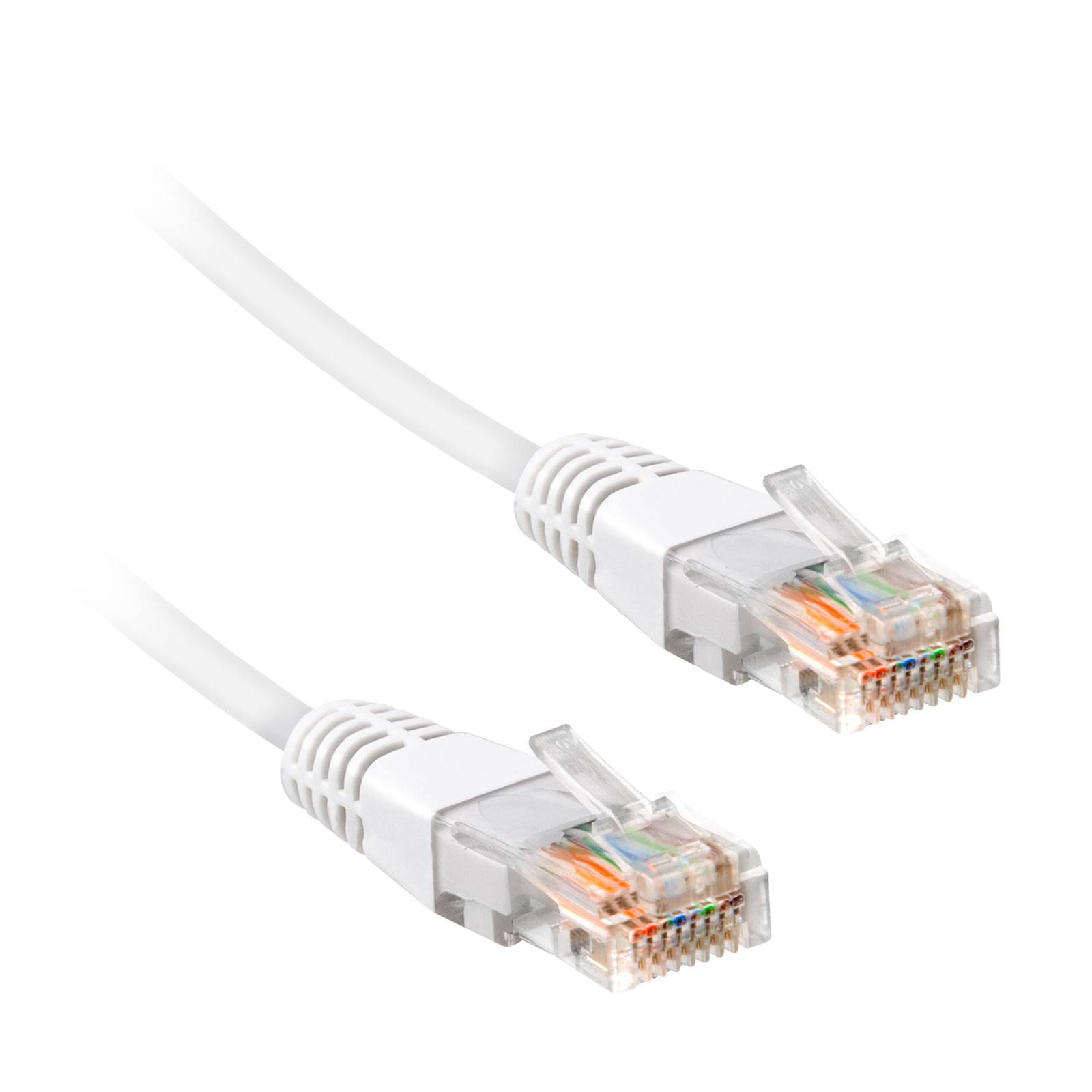 Cavo di rete per PC UTP cat 5e colore bianco, connettori RJ45, colore bianco, lungo 15 m-0