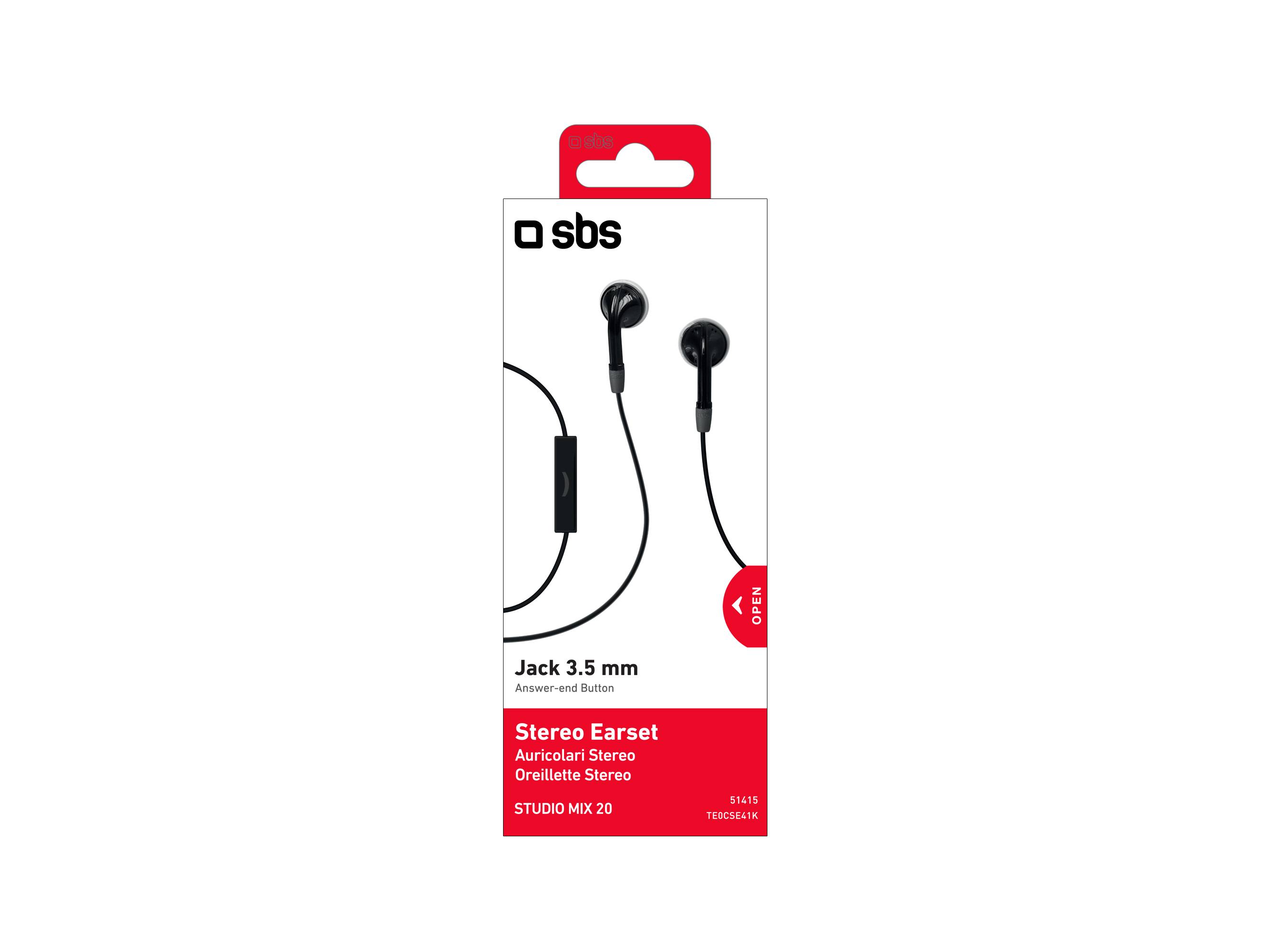 Auricolari filo stereo Duo, jack 3,5 mm con microfono e tasto alla risposta-1