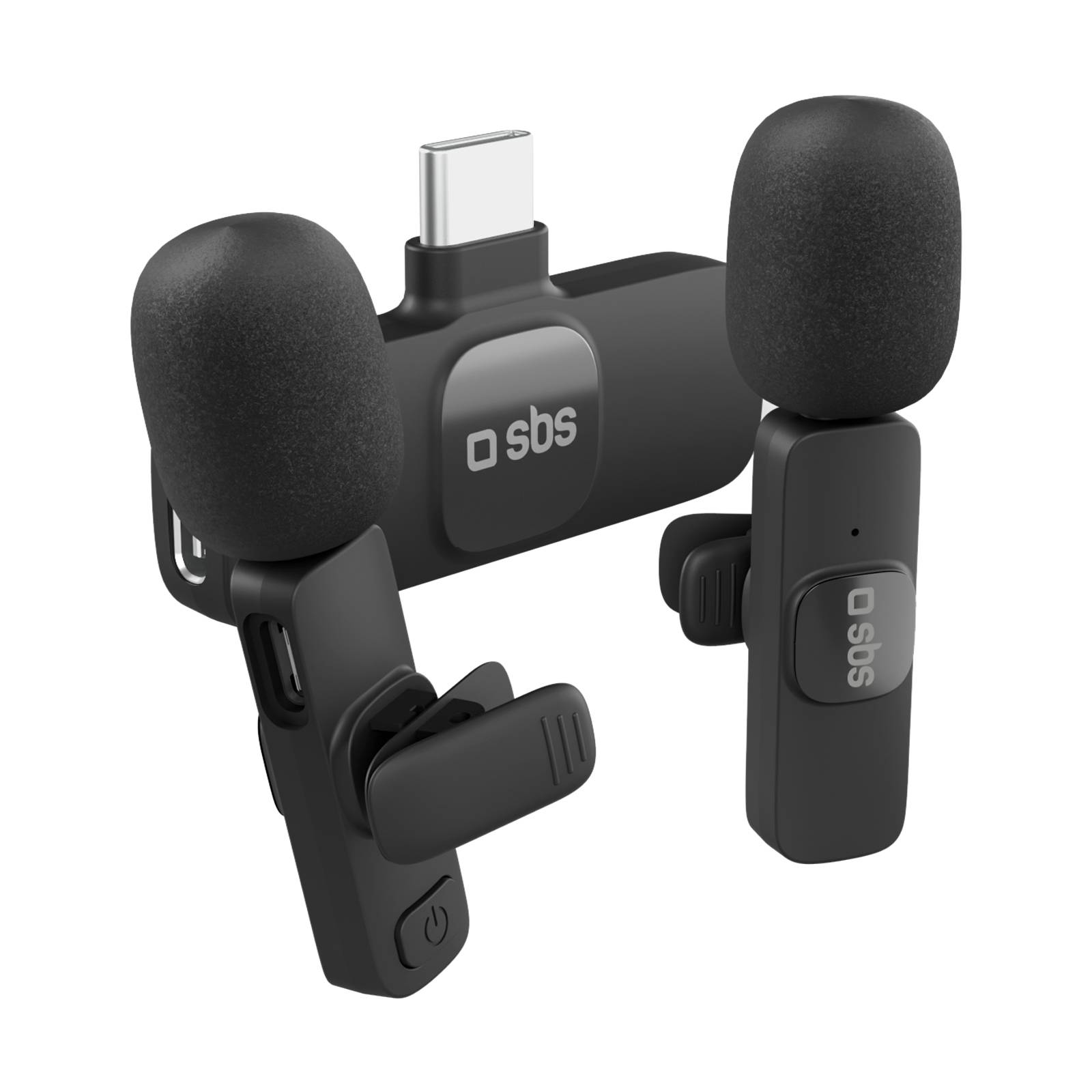 Kit con 2 microfoni wireless dotati di ricevitore e clip-0