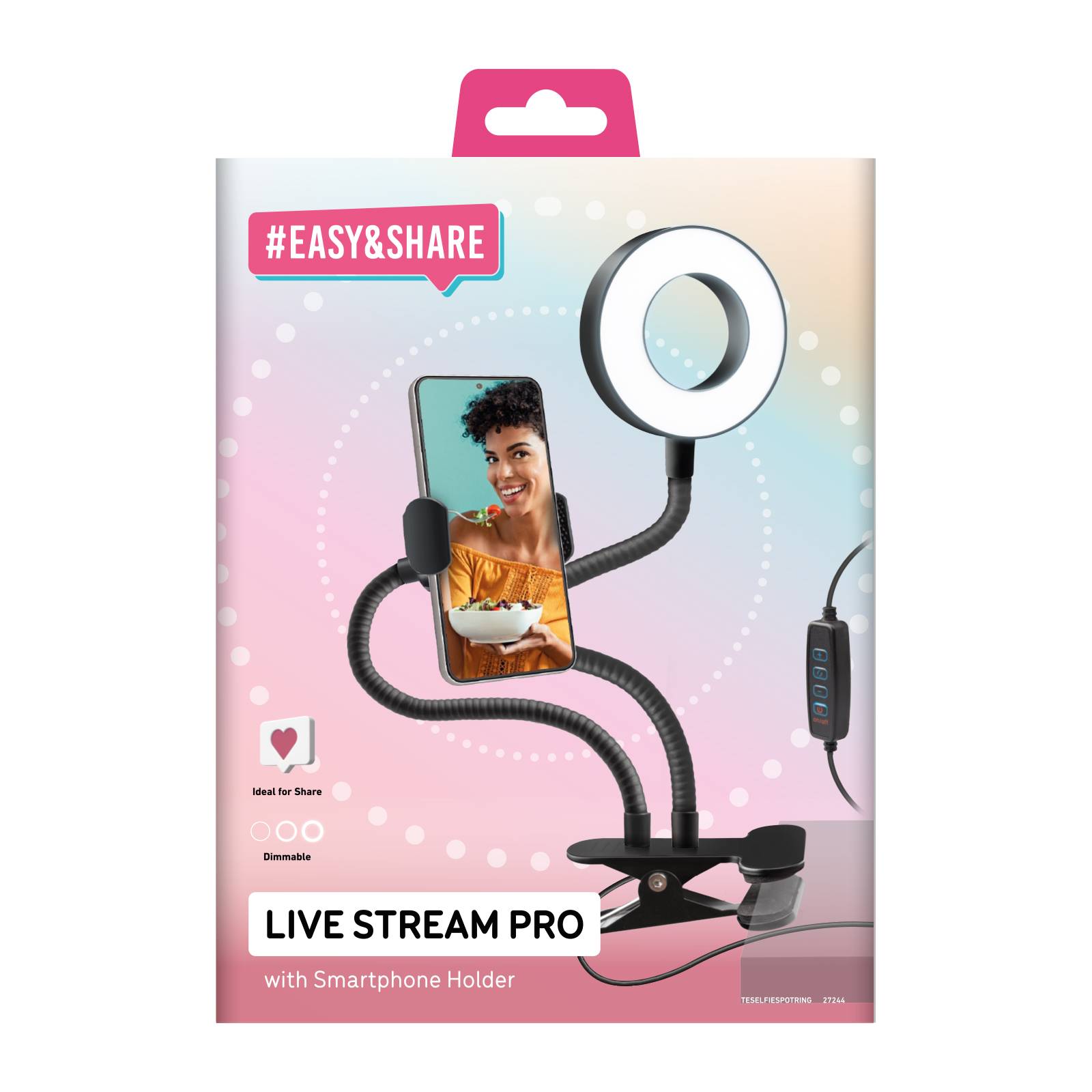 Anello LED snodabile con clip da tavolo-1