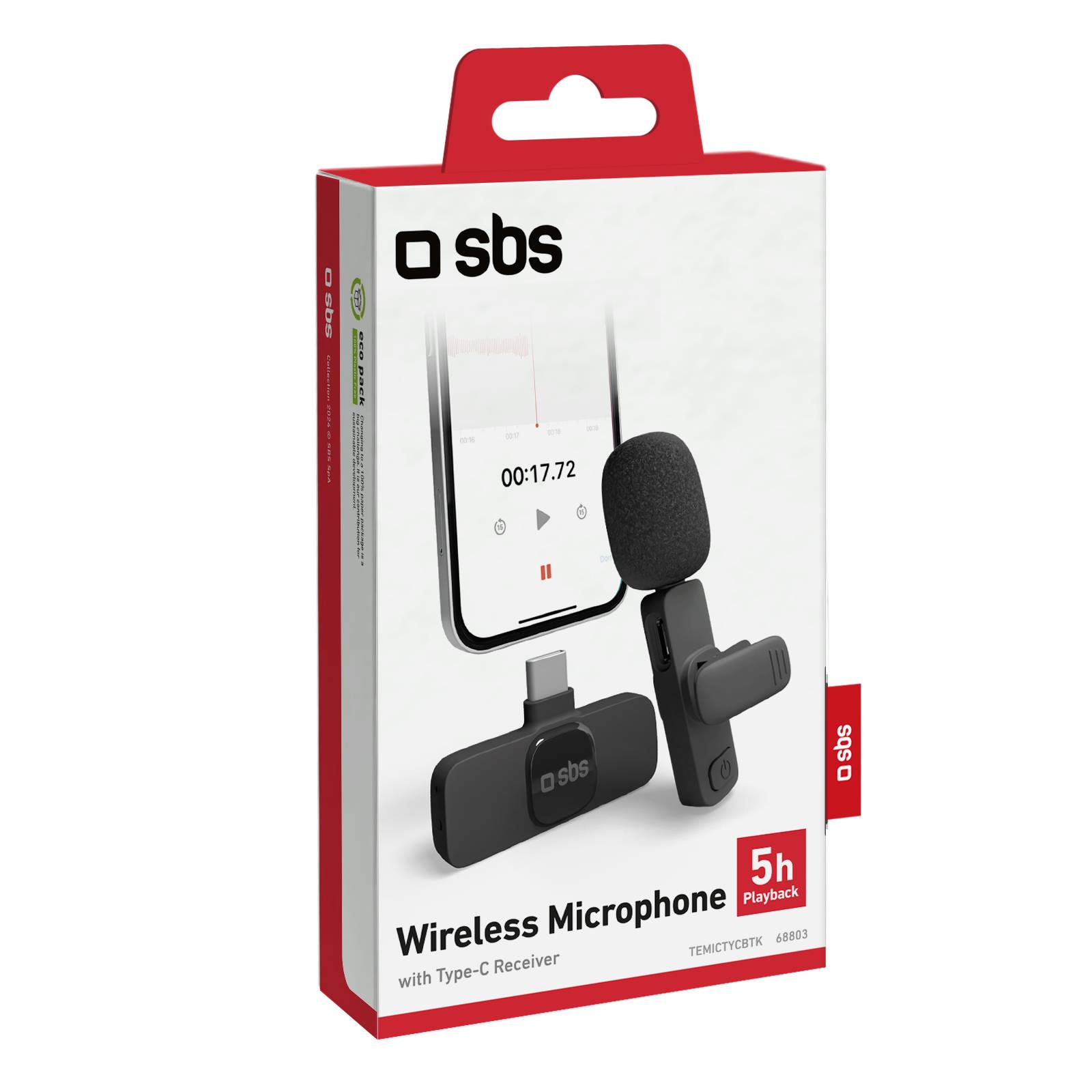 Microfono wireless con ricevitore e clip-1