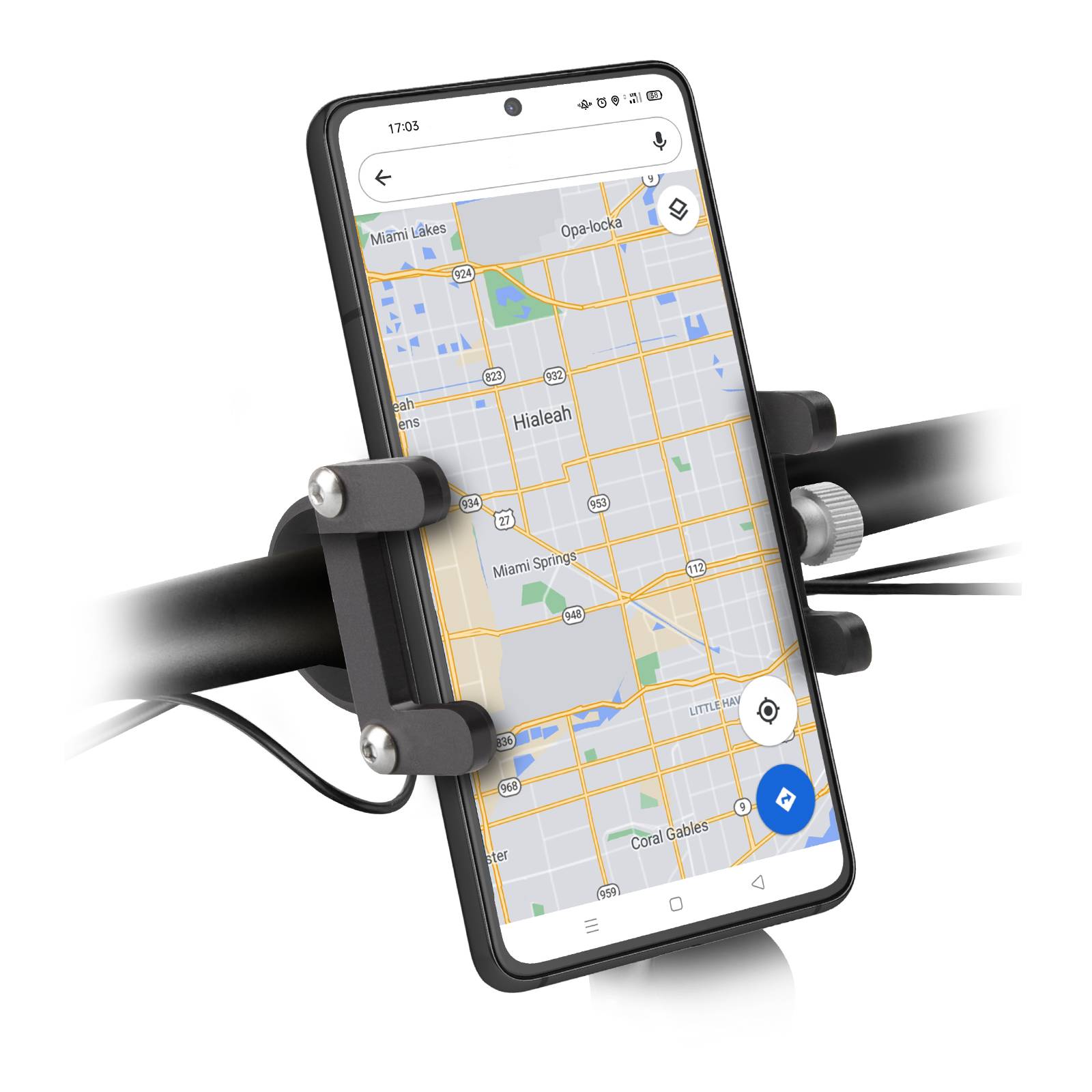 Porta cellulare fino a 6,7 pollici in alluminio per monopattino e bici-0