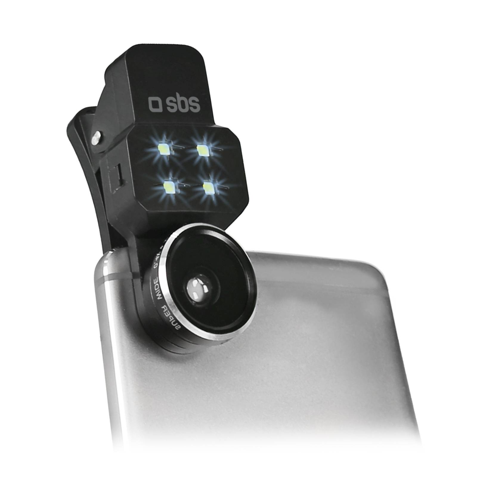 Kit lenti (Fisheye, Wide, Macro, Flash) per smartphone a clip-0